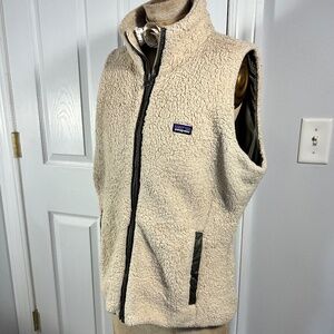 Patagonia Womens Vest Classic Retro Fleece Beige Full Zip Size L